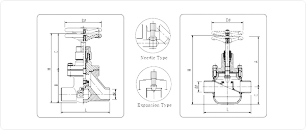 EXPANSION (NEEDLE) VALVE (10A~32A) / EXPANSION (NEEDLE) VALVE (40A~80A)
